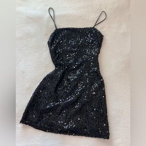 Black Sequin Mini Dress — Urban Outfitters